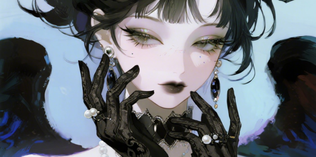 jimeng-2025-10-11-3559-二次元，人像特写，女，夸张绘画技法，夸张细窄身体+夸张细长手臂，眼睛紧闭，浮夸睫…